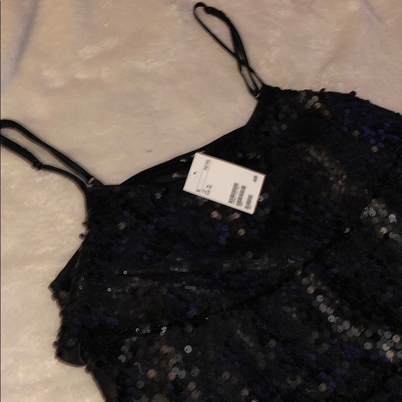 New H&M sequins layered camisole top sleeveless - Picture 4 of 4